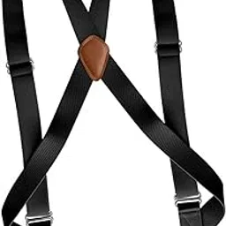 lyla Mens Suspender with Clips Washable Adjustable Fits Jeans Big Tall Friends Black-picture-17