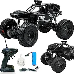 toyco® Rock Crawler RC Monster Truck Rechargeable Remote Control Car for Kids (4+ Years) | Double Motor, All-Terrain, Shockproof, Longer Play Time, 1:18 Scale | Birthday Gift for Boys & Girls (Black)-picture-20