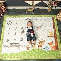 NEW COMERS® Milestone Baby Blanket for All Season, Multiuse Cotton Blanket & Prop for Summer/Winter/Ac Room, Blankets for Kids/New Born Monthly Photoshoot, Thread Count (80/153) 135x115x2cm | 501-image-13