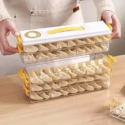 Bitrexup Multi-layer Food Storage Containers with Lids Cookie Storage Containers Airtight Dumpling Storage Box stackable food storage containers with lids for masala momos for kitchen-picture-21