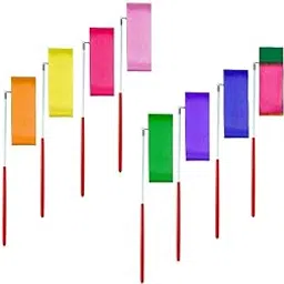 Floratek Dance Ribbon Streamer, 10 Pack 4M Rhythmic Gymnastic Silk Ribbons Wands Rods for Kids Artistic Dancing Baton Twirling-picture-16