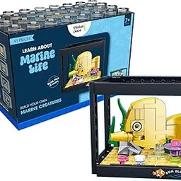 ThinkerPlace 8-in-1 Dream Ocean Fish Tank Golden Damselfish (91 Pieces) | Learn About Marine Life | Building Block Set for Kids Age 6+ | STEM Educational Toy | Build, Collect & Create a Big Fish Tank-image-12