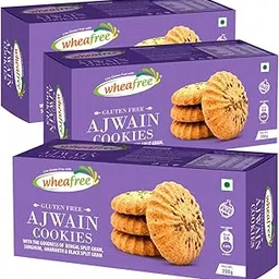Wheafree Gluten Free Ajwain Cookies - Pack of 3 (200g each) | Lactose Free | No Maida | Multigrain | Sweet & Salty | Delicious, Crispy & Crunchy-image-32