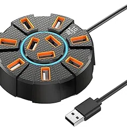 Protokart 10-Port RGB Light USB Hub, 5Gbps Data Transfer Speed, 120cm Cable, Plug and Play Compatible with Windows/Linux/Chrome OS/Android (RGB USB Hub 10P-Round)-image-5