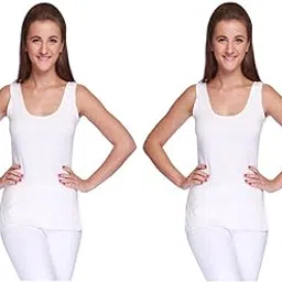 high seas Premium Women Top Thermal Sleeve Less Top for Winter (White).-picture-15