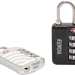 skywalk Set of 2-TSA Approved Lock 4 Digit for Luggage Bag International Number Password Travel Locks (Multicolored)-picture-30