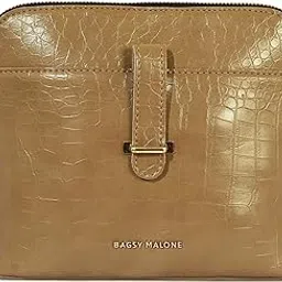 bagsymalone Bagsy Malone Vegan Leather Handicrafted Crossbody Sling Bag | Single Sling Bag (Croco Camel)-picture-21