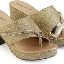 sandal zone SANDALZONE Women's Party-Wear Designer Wedding Slip-On Casual Wedge Fashion Wedding Sandal-picture-55