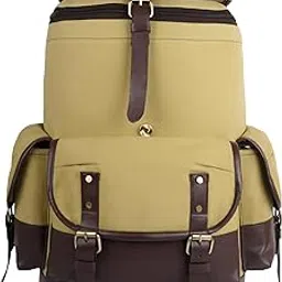 mount wolf Canvas And PU Made Unisex 22 Liter Casual, Outdoor Medium Size Backpack with Laptop Compartment and Padded & Adjustable Shoulder Strap-picture-32