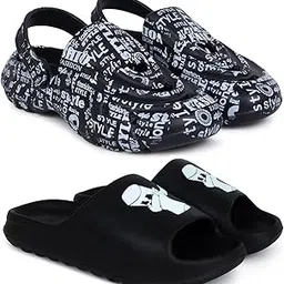 pampy angel Combo Pack of 2 Slipper/Flip Flops/Slides/Clogs/Sandals with Adjustable Back Strap for Men (Cl-A-Style,Y-Dancer)-picture-37