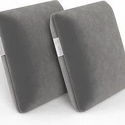 MY ARMOR Memory Foam Square Cushion for Car, Sofa/Diwan, Bed, Chair & Decoration | Highly Durable, Hypoallergenic | Velvet Cover | Grey, Pack of 2 [12"x 12" x 4"]-image-80