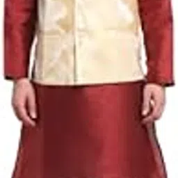 neudis Men Beige Jacquard Dupion Silk Nehru Jacket N21MNJ-8648BG-picture-19