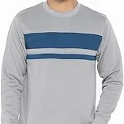 Men’s Stylish Grey Sweatshirt with Blue Stripes | Premium Cotton Blend Winterwear | Casual Round Neck Pullover for Men | Trendy Full Sleeve Sweatshirt-picture-44
