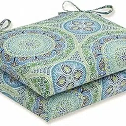 Pillow Perfect Outdoor | Indoor Delancey Lagoon Squared Corners Seat Cushion (Set, 18.5 in. L X 16 in. W X 3 in. D, 2 Piece-picture-34