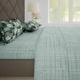Story@Home Bedsheets for Double Bed with 2 Pillow Covers | 152TC, 100% Cotton Double bedsheet with Pillow Cover | 225 x 250 cm | Grey Bedsheet, Dotted Pattern | Home Decor | Ideal for Festive Gifting-image-8