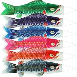 MERISHOPP™ Japanese Windsock Carp Flag 6X Decorative Flag for Home Restaurant Sushi Bar 40Cm-picture-20