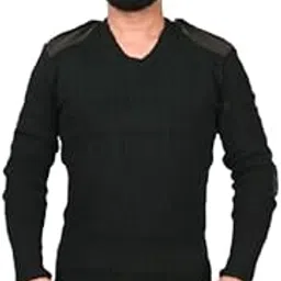 Black V Neck Knitted Full Sleeve Sweater | Woolen Men's Pullover Colorblock Sweater | Solid Slim Fit V-Neck Cardigan for Men | Black Knit Sweater-picture-16