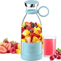 Portable USB Rechargeable Juicer Blender, 350ml Mini Mixer for Smoothies and Shakes, Blue-picture-35