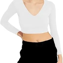 the blazze Women's Cotton Stylish Solid Stretchable Deep V Neck Long | Full Sleeve Readymade Saree Black Blouses for Women L534-picture-57