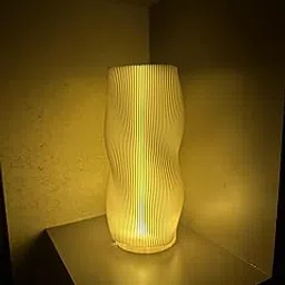 Lamp with Tealight,(Long Lasting Tealight Included) Biodegradable PLA Decorative, Intricate Wave Pattern Design, Warm White-picture-46