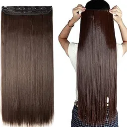 Long Clip-In Hair Extensions for Women | Natural Look, Soft & Lightweight | Easy to Apply, Secure Hold Hair Extensions for Instant Length & Volume | Reusable Styling Accessory, Black-image-6