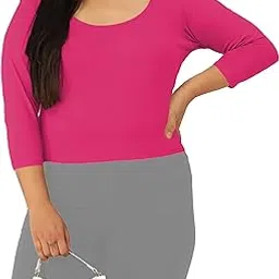 the blazze Women's Cotton Flashy Stretchable Western Scoop Neck 3/4 Sleeve with Back Scoop Flashy Basic Solid Black Crop Top for Women L392-picture-12