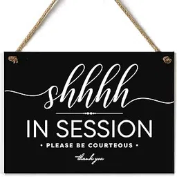 5x7 Inch Shhhh Session In Progress ~ Exclusive Value Series with Elegant Designer Graphics ~ Ready to Hang (Black)-picture-40