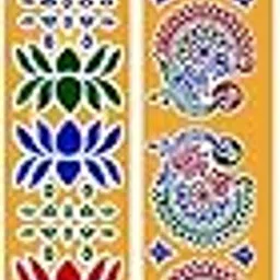 ABS HERBALS : Rangoli/Kolam Sticker Traditional Handmade Kolam Art/Design Sticker for : Pooja Room, Home Entrance, Tile, Floor, (Color-Modal :CP2PIC)-image-83
