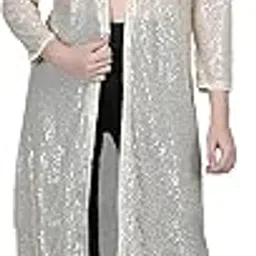 aol Women's Long Power Net Sequinned Shrug-picture-19