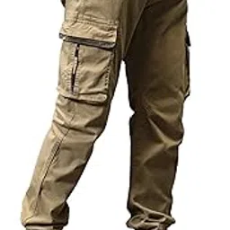 l'monte Imported Men's Slim Fit Casual Cotton Cargo Joggers Track Pants with Expandable Elastic Waist-picture-50