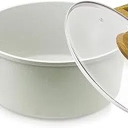 Bergner Naturally Cast Aluminum 24cm (3.5 L) Casserole with Glass Lid, Marble Non-Stick Coating, Less Oil Use, Scratch Resistant, Soft Touch Stylish Handles - Induction Bottom, Free Non-Woven Trivet-picture-11