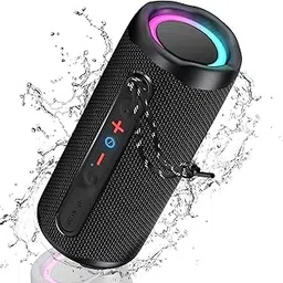 KingSom Portable Bluetooh Speaker with Lights,Powerful Crystal Clear Sound Bluetooth Speaker,IPX5 Waterproof Wireless Speaker,BT5.3 & TF-Card Input,TWS Paring,24H Playtime Portable Speaker for Outdoor-image-53