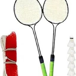 Badminton Racquet Set, 2 Racquets with 6 Feather Shuttlecocks and Net-picture-33