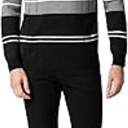 Men's Woolen Striped Round Neck Sweater | Multicolor Full Sleeve Pullover for Winter | Stylish Regular Fit Warm Casual Wool Sweater for Men | Comfortable-image-3