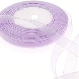 Sheer Organza Ribbon, Light Purple, 1.27 cm Width, 35 Metre Roll-picture-39