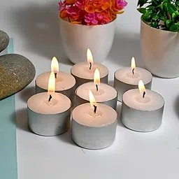 Floryn Decor Paraffin Wax Long Burning Tea Light Candles, 22g Each, 5-6 Hour Burn Time, Smokeless, Non-Toxic (Set of 30)-picture-28