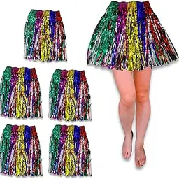 Premium 5 Pcs Metallic Fringe Stretchable Cheerleader Skirt Trim Tassel (40 Cm)-picture-14