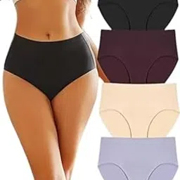 Womens Breathable and Soft Stretchy Underwear Cotton Comfort Cool Hipster Multicolour Seamless Panties Pack of 4-image-18