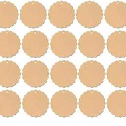 Khush Enterprise 50pcs Floral Wooden Pine MDF Cutouts Unfinished Tags for Key Chain, Slices Crafts, Xmas Holiday Hanging Decorations, Painting Wood Craft, MDF Plains, Resin Art Work (5x5 cm)-picture-18