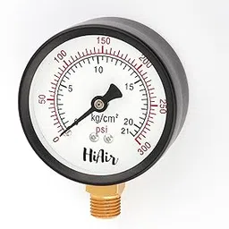 HiAir Pressure Gauge 63mm (2.5inch) Dial Size, 1/4BSP Male Connection, DM(Direct Mounting) Bottom Entry (21kg (300psi))-picture-14