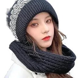 Topibaaz Winter Mink Fur Cap for Women | Woolen Soft Plush Faux Fur Wool with Pom Pom Trooper Ski Hat with Earflap Windproof Cap Hat for Women Girl | Freesize-image-20