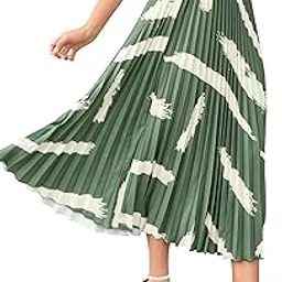 | Skirt for Women | Brush Printed Midi Skirt | Morden Beautiful Printing | Printed Skirt Comfortable Elastic Waist | Western Skirt-image-60