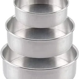 Royale Mesum Round Cake Mould Baking Aluminium Tray For Half Kg, 750 Grams And 1 Kg (Set 3 In 1) - Grey-picture-19