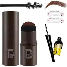 generic Natural Hairline Powder, Hair Shading Sponge Pen, Hairline Shadow Powder Stick, Quick Root Touch-Up, Paired With 3 Pairs Of Eyebrow Stamp (Brown). Get a doll shaped eyeliner free-picture-18