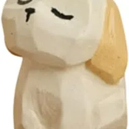 CALANDIS Mini Wooden Carving Animal Statue Toys Desktop Ornament for Table Shelf Desk Dog | Figurines image 1