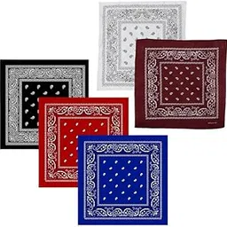 dikhawa Unisex Cotton Bandana/Head Wrap/Wristband/Face Cover/Handkerchief For Men And Women (50CM X 50CM_Pack of 5)-picture-45