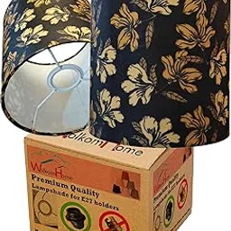 WolkomHome Black Lamp Shade for E27 Holder | Ideal for Table & Floor Lamps | Elegant Addition to Living Room, Bedroom, Office | 7.5x8x7.5 Inches 1Pc of lamp shade only-picture-19
