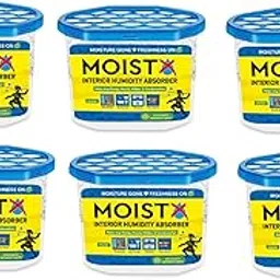 MOISTX Moisture Absorber 300g box | Capacity to trap 600ml (Each pack) of moisture from Air | Scent Free Odour Absorber | Dehumidifer for Wardrobe, Bathroom, Kitchen, Shoe Rack.. (Pack of 6)-image-2