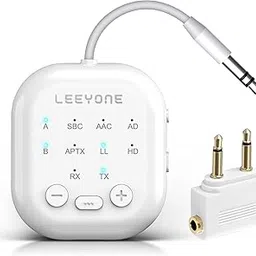 LEEYONE 2-in-1 Bluetooth 5.4 Adapter, Airplane, TV, PC, Switch, Dual Pairing for AirPods, Bluetooth Receiver for Car Home Audio System-picture-34
