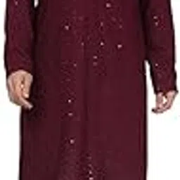 kraft india Men's Cotton Embroided Chikankari Sequined Kurta With Elastic Waistband Pyjama Set-picture-17